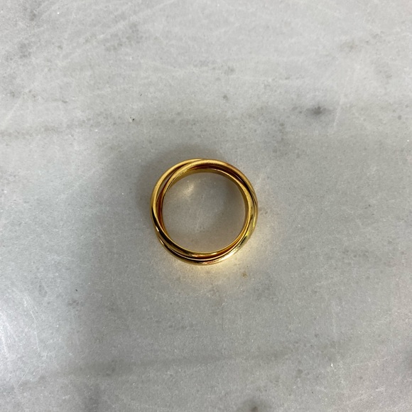 Gold Plated Triple Rolling Bands Ring - Picture 6 of 9